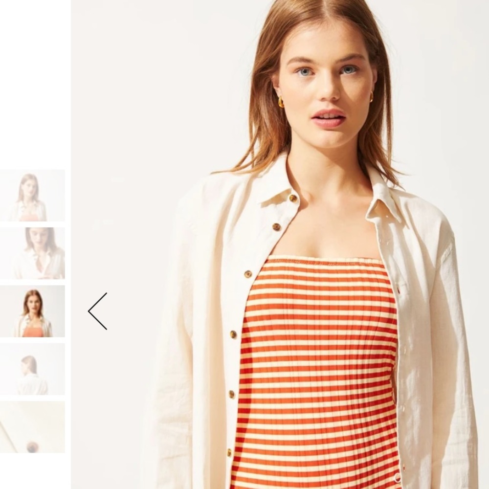 Medium Solid And Striped Button Down Shirt - image 1